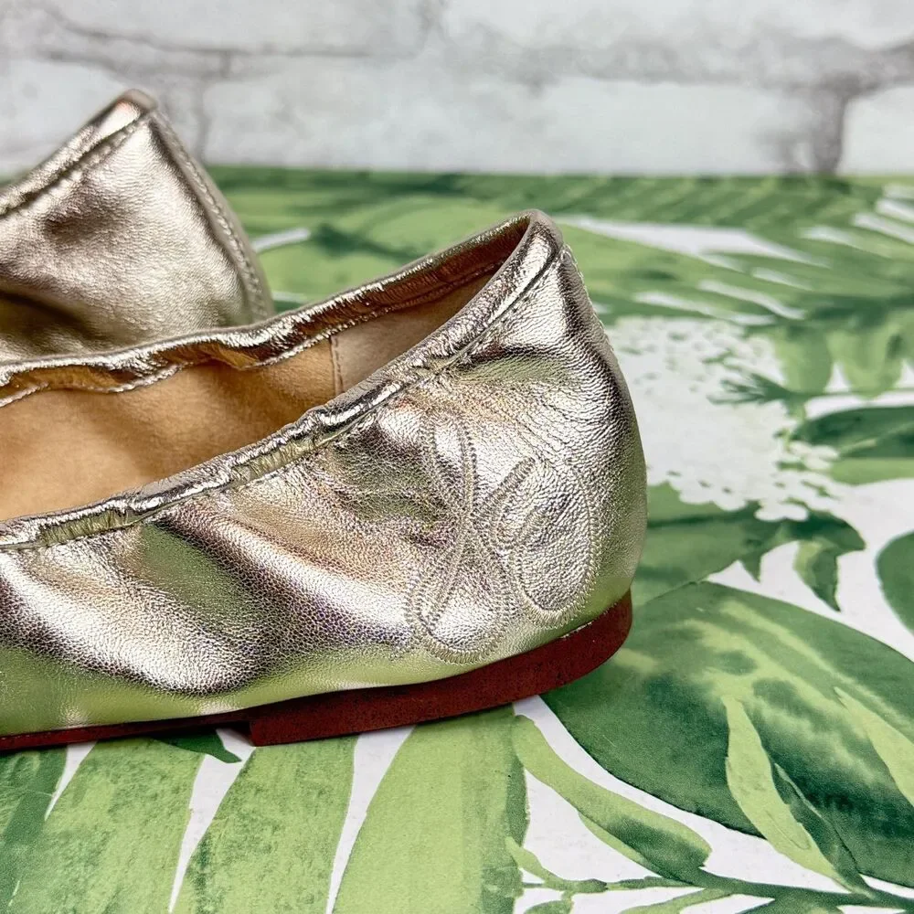 SAM EDELMAN NEW Felicia Jute Metallic Leather Ballet Flat - Picture 7 of 16